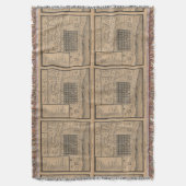 Old New Orleans Map Deken (Voorkant Verticaal)