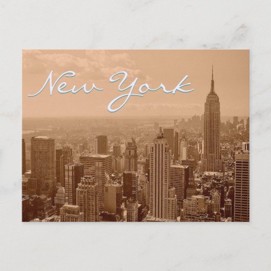 Old New York City Foto & Script Briefkaart (Voorkant)