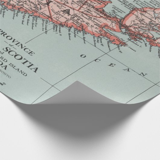 Old Nova Scotia Canada Map (1925)  Cadeaupapier (Hoek)