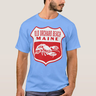 Old Orchard Beach Maine Retro Shield Wit T-shirt