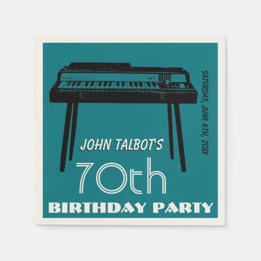 Old Organ 70th verjaardagsfeestje Paper Napkin Servetten (Voorkant)