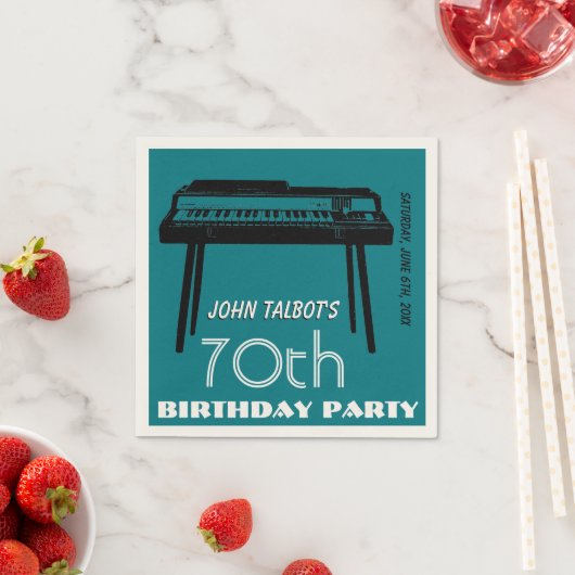 Old Organ 70th verjaardagsfeestje Paper Napkin Servetten (Insitu)