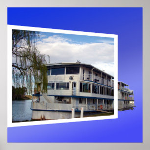 Old Paddle Steamer Popout Art Poster