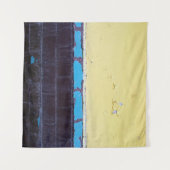 Old painted damaged = wall. Textuur. Abstra Wandkleed (Voorkant (horizontaal))