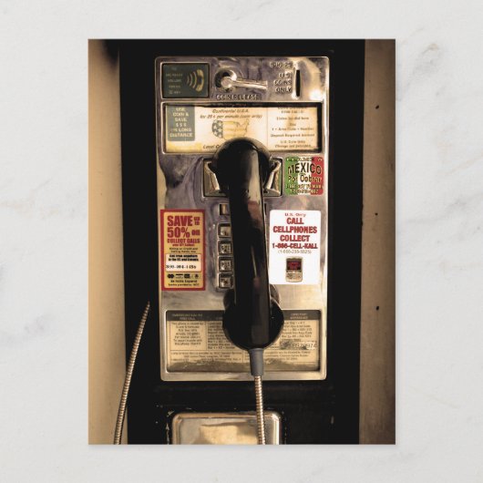 Old Pay Phone Briefkaart (Voorkant)