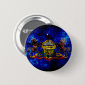 Old Pennsylvania Flag; Ronde Button 5,7 Cm (Voorkant /achterkant)
