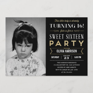 Old Photo Sweet 16 Invitations