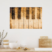 Old Piano Keys Musique Art Poster (Cuisine)