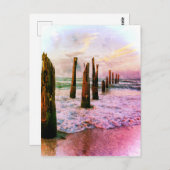 Old Pier Ocean Uitzicht Briefkaart (Voorkant / Achterkant)