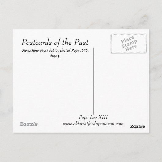 Old Postcard - Pope Leo XIII Briefkaart (Achterkant)