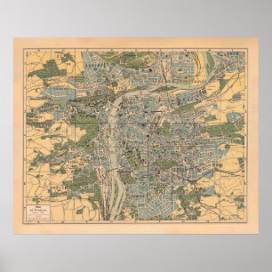 Old Prague Map (1925) Poster