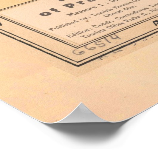 Old Prague Map (1925) Poster (Hoek)