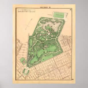 Old Prospect Park Map (1874) Brooklyn Poster