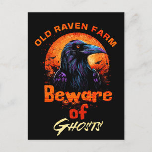 Old Raven Boerderij Crow Pas op voor spoken Spooky Briefkaart