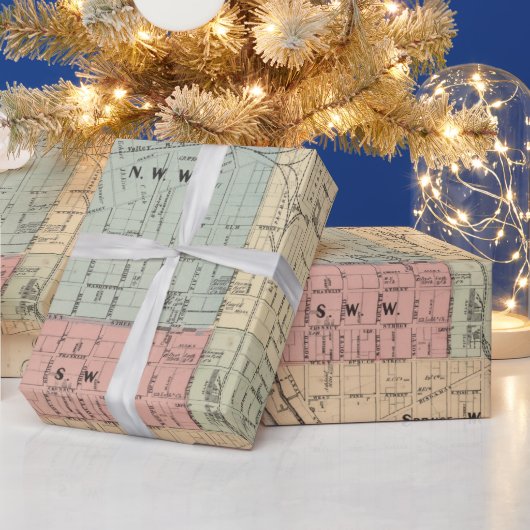 Old Reading PA Map (1877) Pennsylvania Pre Cadeaupapier (Feestdagen)