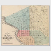 Old Reading PA Map (1877) Pennsylvania Pre Cadeaupapier (Vlak)