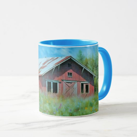 Old Red Barn Art Mug Cup (Devant droit)