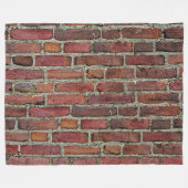 Old Red Brick Wall Fleece Deken (Voorkant (Horizontaal))