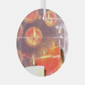 Old red candles glas ornament (Voorkant Rechts)