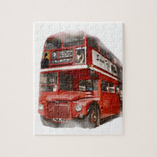 Old Red London Bus Legpuzzel