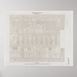 Old Retro  Egyptian Hieroglyphics Tekening Poster