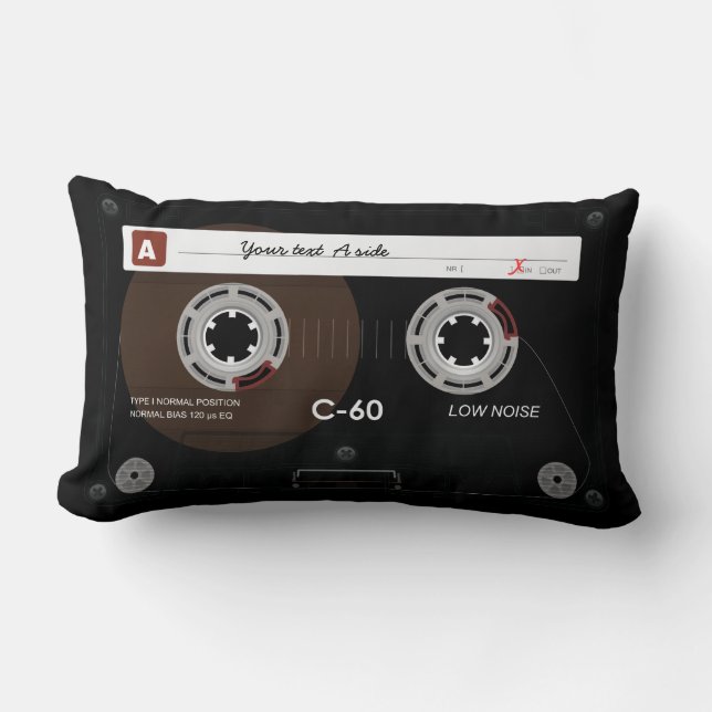 Old Retro Music Cassette MixTape Kussen (Voorkant)
