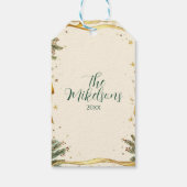 Old Ribbon Rustic Christmas Party Cadeaulabel (Achterkant)