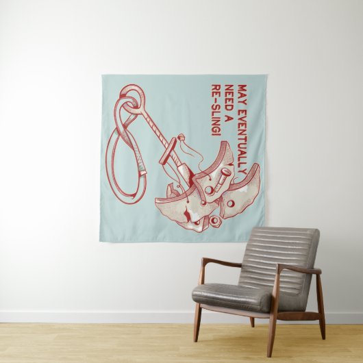 Old Rock klimmen cam grappig Wandkleed (In Situ (horizontaal))