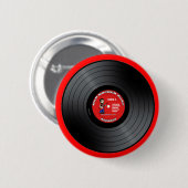 Old Rocker Guy Vinyl Record Button (Voorkant /achterkant)