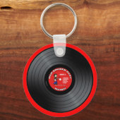 Old Rocker Guy Vinyl Record Sleutelhanger (Voorkant)