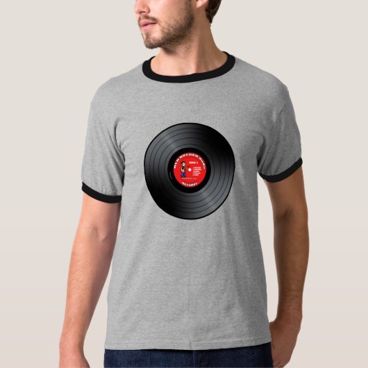 Old Rocker guy Vinyl Record T-Shirt (Voorkant)