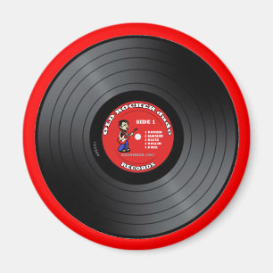 Old Rocker Kerel Vinyl Record Magnet Magneet