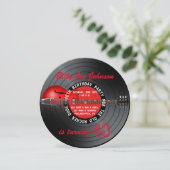 Old Rocker Man Guitar Record 40th Birthday Party Kaart (Staand voorkant)