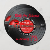 Old Rocker Man Guitar Record 75th Birthday Party Kaart (Voorkant / Achterkant)