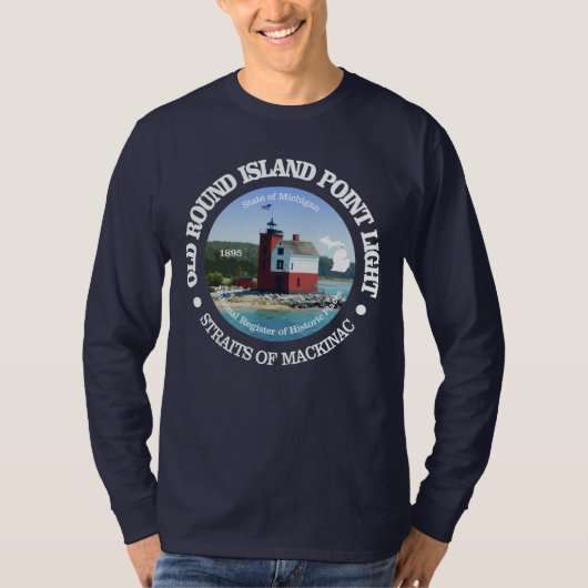 Old Round Island Point Light T-shirt (Voorkant)