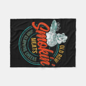 Old Row Smokin' Meats and Clapping Cheeks Funny BB Fleece Deken (Voorkant (Horizontaal))