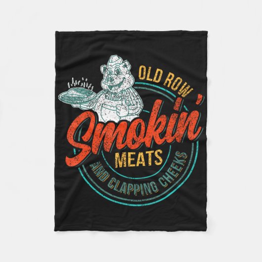 Old Row Smokin' Meats and Clapping Cheeks Funny BB Fleece Deken (Voorkant)