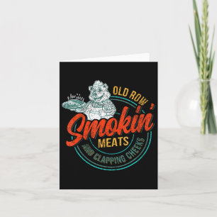 Old Row Smokin' Meats and Clapping Cheeks Funny BB Kaart