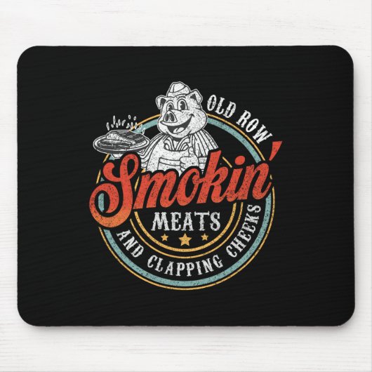 Old Row Smokin' Meats and Clapping Cheeks Funny BB Muismat (Voorkant)