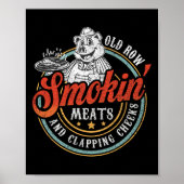 Old Row Smokin' Meats and Clapping Cheeks Funny BB Poster (Voorkant)