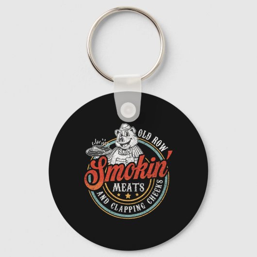 Old Row Smokin' Meats and Clapping Cheeks Funny BB Sleutelhanger (Voorkant)