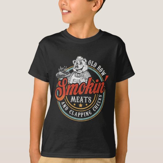 Old Row Smokin' Meats and Clapping Cheeks Funny BB T-shirt (Voorkant)