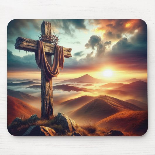 Old Rugged Easter Cross Muismat (Voorkant)