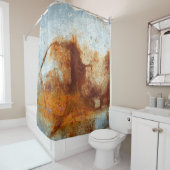 Old rusted steel plate, old zinc plate texture an Douchegordijn (In situ)