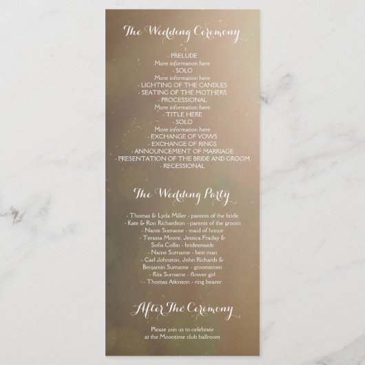 Old Rustic Tree Heart Wedding Programma's (Achterkant)