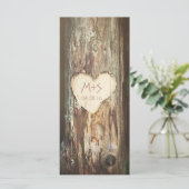 Old Rustic Tree Heart Wedding Programma's (Staand voorkant)