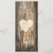Old Rustic Tree Heart Wedding Programma's (Voorkant)