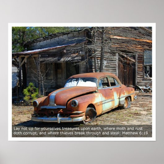 Old Rusty Car Poster (Voorkant)