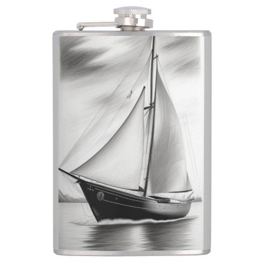 Old Sailboot Heupfles (Voorkant)