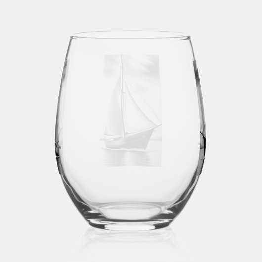 Old Sailboot Wijnglas Zonder Voet (Rechts)